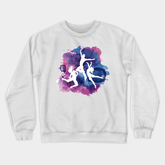 Silhouette Dancing People Crewneck Sweatshirt by Mako Design 